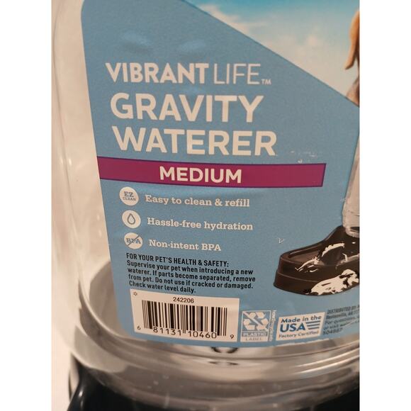 Vibrant Life Gravity Pet Feeder Sz Medium Dog Cat Water Food Dispenser Portable - Picture 6 of 16